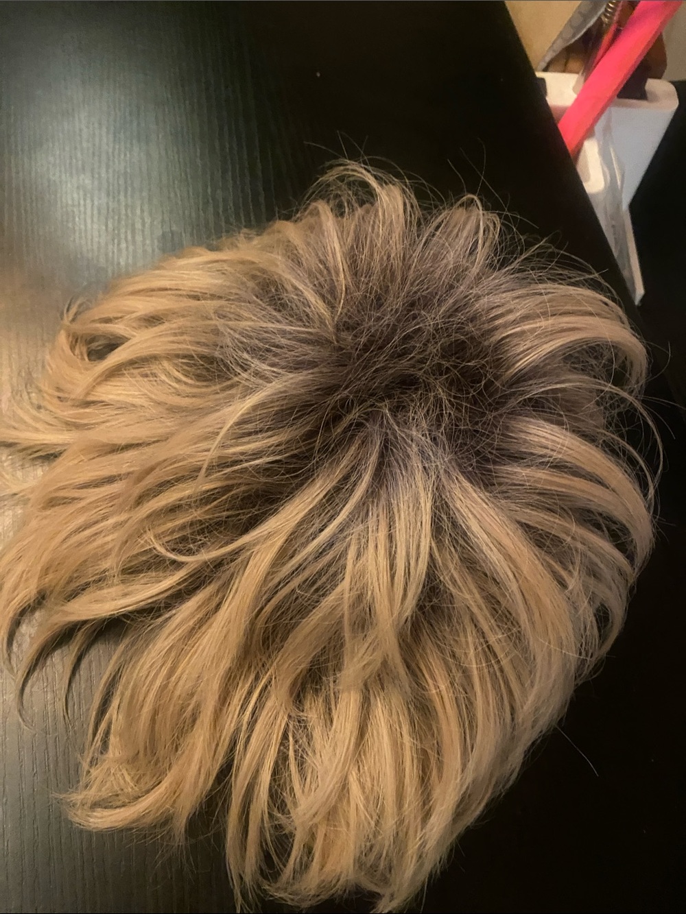 Glam Blonde Rooted Hair Topper wig - Natural Blonde with Dark Roots